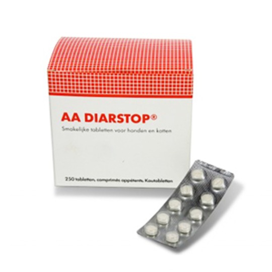 AA Diarstop Tabletten 10 Stück. Gegen Sodbrennen und Durchfall bei Hunden und Katzen.