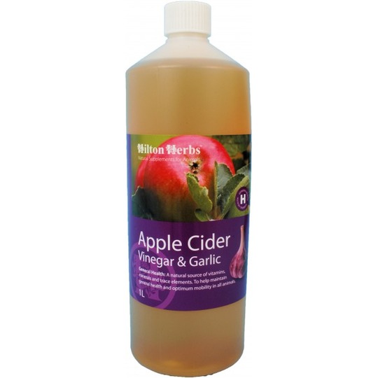 Hilton Herbs Cider Apple Vinegar & Ajo. No pasteurizada, min. 5% de acidez con `madres`.