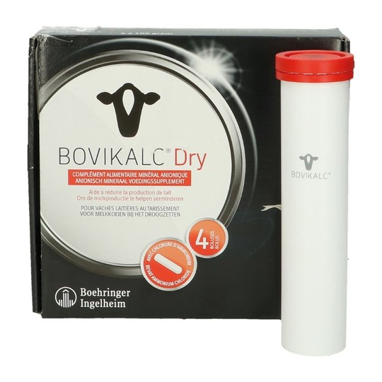 Boehringer Igelheim Bovikalc Dry 4pc.  Le bolus pour un séchage plus confortable. Pour soutenir la réduction de la production laitière.