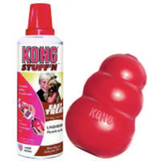 Kong Clásico Rojo + Stuff'n Pasta . KONG clásico + Stuff'n Pasta Hígado.