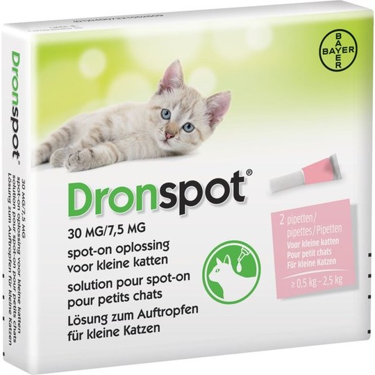 Dronspot 2st. Spot-on-Entwurmung bekämpft Würmer mit 1 katzenfreundlichen Behandlung.
