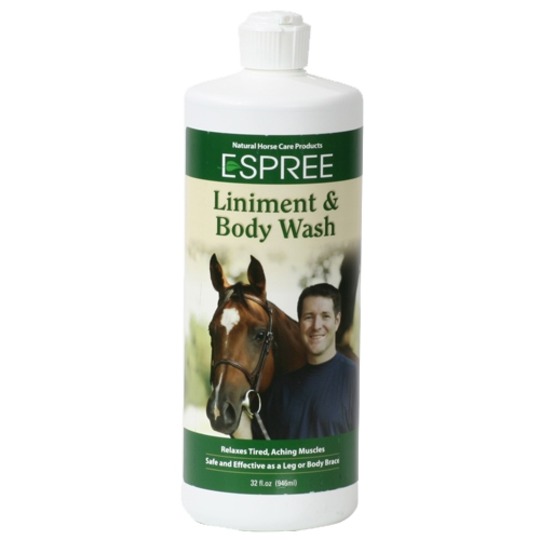 Espree Liniment & Body Wash 946ml. Verzorgend massagemiddel voor vermoeide paardenspieren.