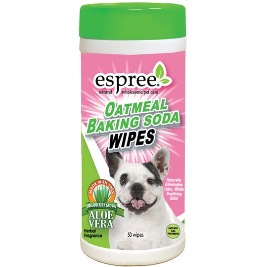 Espree Baking Soda Wipes 50st. Verzorgende en reinigende doekjes voor de vacht en huid van uw hond.