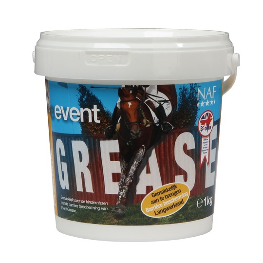 NAF Event Grease. Schmierfett schützt Ihr Pferd beim Überwinden von festen Hindernissen.