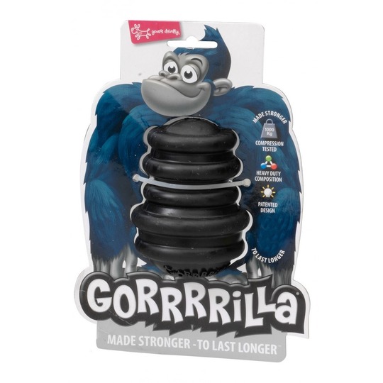 Gorrrrilla® Noir. Jouets en caoutchouc dur, spécialement conçu afin d‘y inserrer une friandise.