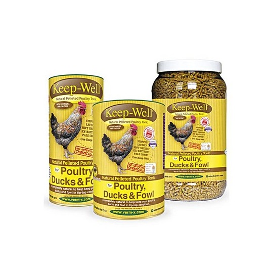 Keep-Well Poultry. Tonic voor pluimvee en eenden, ter bevordering van de weerstand en gezondheid.
