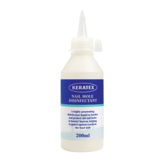 Keratex Nailhole Desinfectant Damage Repair. 200ml.    Limpiadora y reparadora para agujeros de clavos.