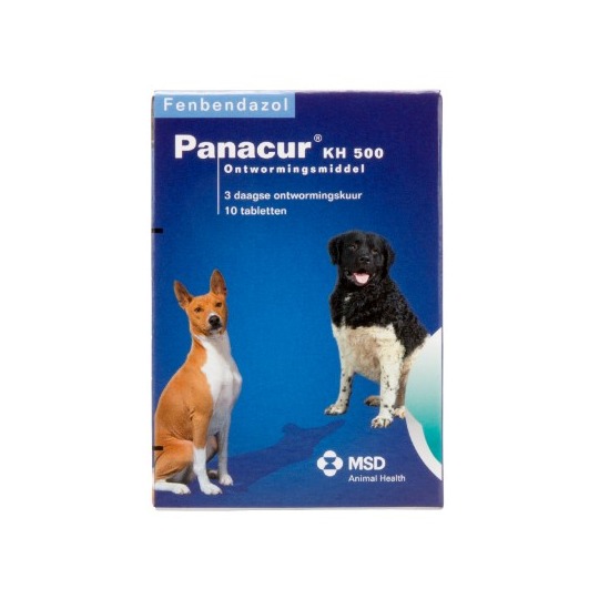 Panacur KH 500mg. 10 Tabletten. Breed spectrum ontwormer voor medium en grote honden.