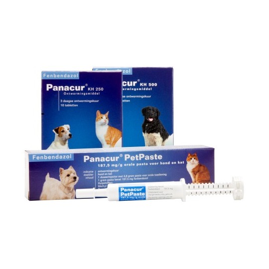 Panacur Hond en Kat Ontwormingsmiddel.  Breed werkend ontwormingsmiddel, In pasta of pil vorm.