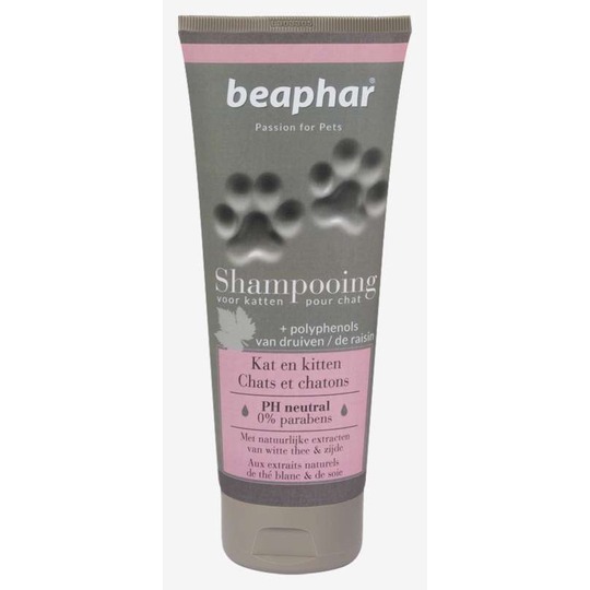 Beaphar Shampooing Kat & Kitten 200ml. Premium shamppo voor katten, met Witte Thee en Zijde.