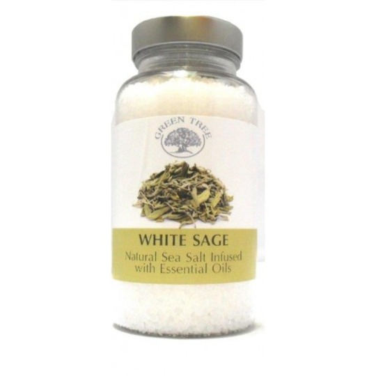 Quemador Aroma Sal del mar White Sage 180gr. Sal marina natural infundida con aceites esenciales.