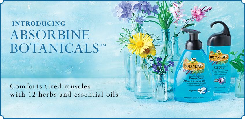 Absorbine Botanicals Natural Herbal Massage Foam 473ml.