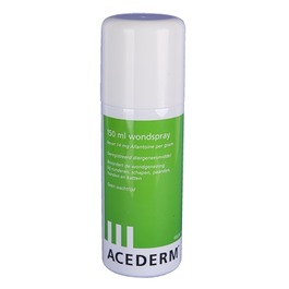 Acederm spray 150 ml. Blanke wondspray ter bevordering van wondgenezing en tegen littekenweefsel.