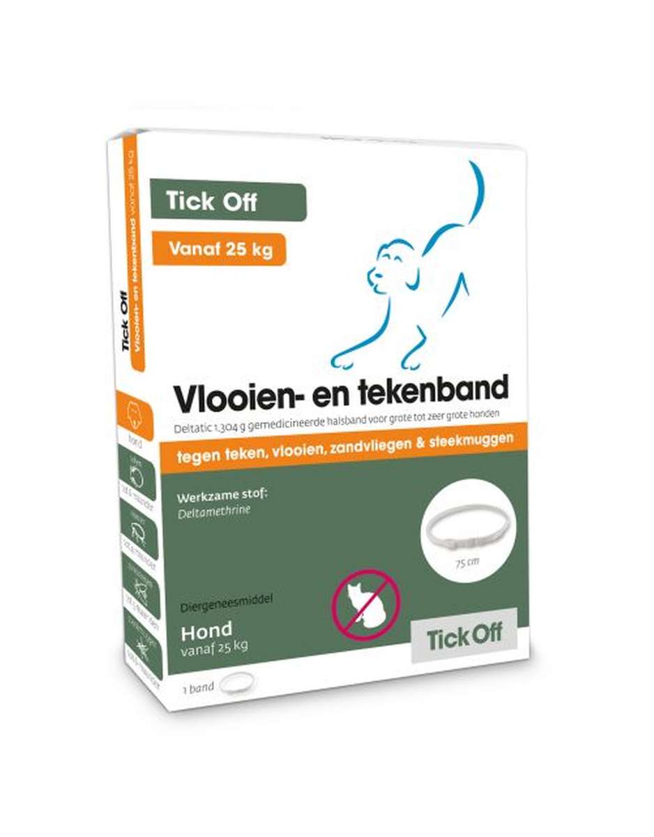 Emax Tick Off Vlooien- en Tekenband 75cm./ vanaf 25 kilo.
