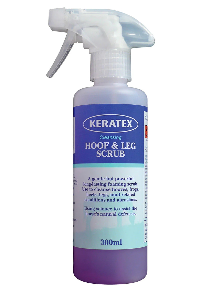 Keratex Hoof & Leg Scrub 300ml.   Contre gale de boue, les dommages et les talons fendus.