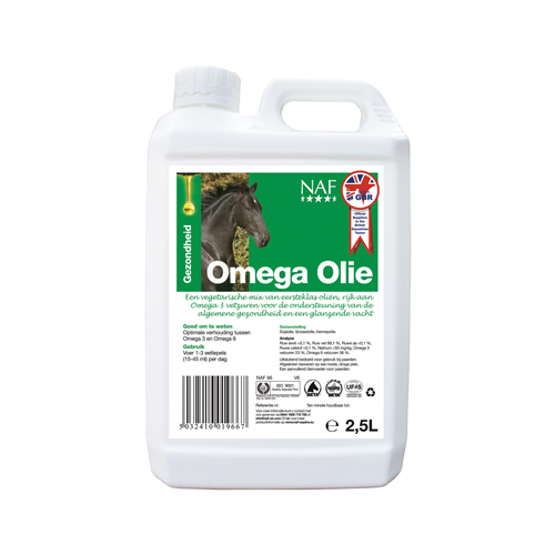 NAF Olio Omega. Miscela di oli vegetali, ideale per l'aggiunta quotidiana al mangime.