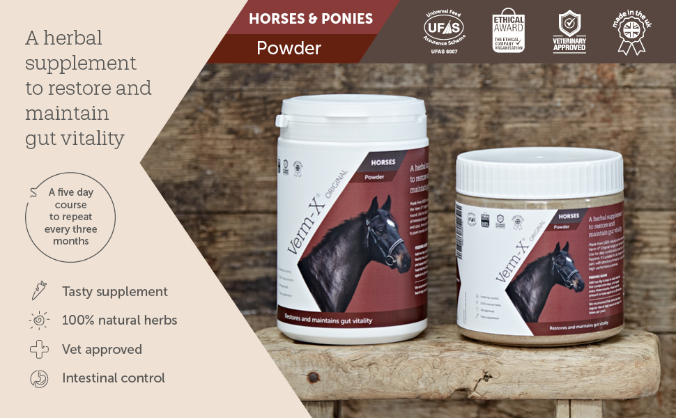 Verm-X  POWDER Horses. Natural dewormer for horses.