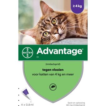 Advantage 80 Chat 4 pipettes --- Contre les puces, pour les chats de 4 à 8 kg.