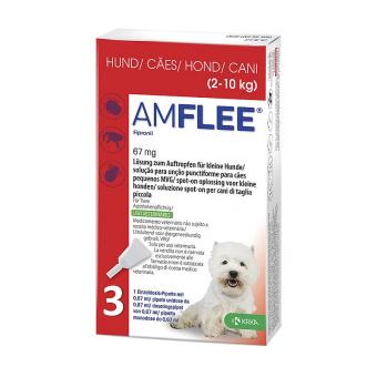 Amflee Spot-on Chien 3 pipettes. Contre les puces et les tiques, avec Fipronil.