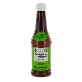 Amos Phosphor-Bovisal 500 ml. -- High calcium and phosphorus levels for supporting dairy cattle after calving.