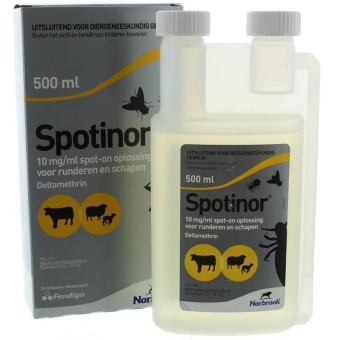 Spotinor Pour-On. --- Kostengünstige und wirksame Fliegenbekämpfung bei Rindern und Schafen.