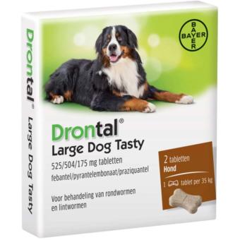 Drontal Cani Grande A partire da 35 kg.   --- Sverminazione ad ampio spettro per cani di taglia grande.