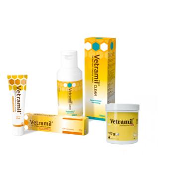 Pommade au miel pour les plaies Vetramil. --- Avec du miel médicinal pur à forte teneur en enzymes.