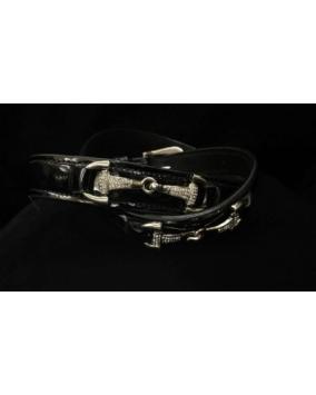 HB Patent Leather Belt With Swarovski Bits.