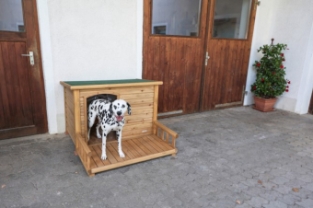 Cuccia per cani con terrazza. 