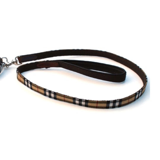 HB Guinzaglio Cane Tartan Scozzese Marrone. Chic guinzaglio al cane.