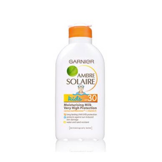 Ambre Solaire Kids Milk Spf 30 200ml. Sonnenschutz für Kinder, Wasser und Sand beständig.