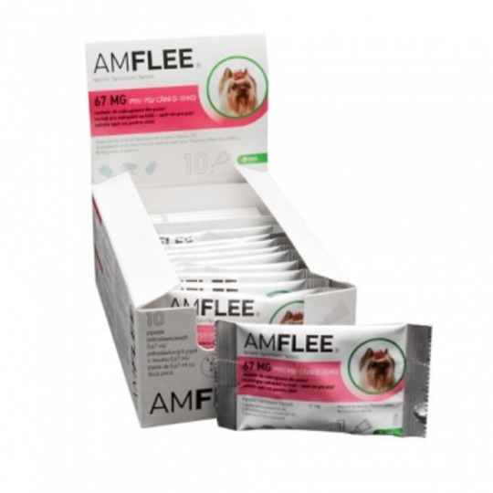 Amflee 67.  Kleine hond, met Fipronil, ter bestrijding van vlooien en teken.