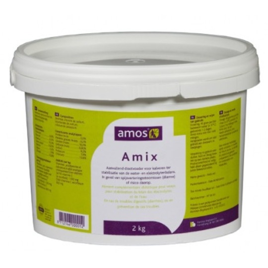 Amos A-mix. Voor kalveren in geval van spijsverteringsstoornissen (diarree) of risico daarop.