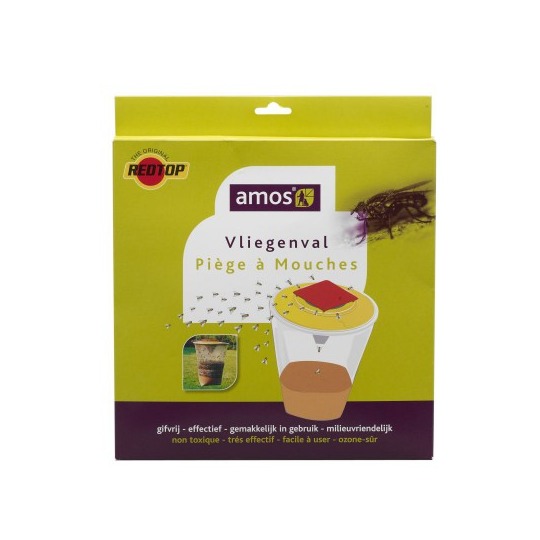 Amos Red Top Vliegenval XL. Unieke vliegenvanger voor buitenshuis inclusief lokstof.