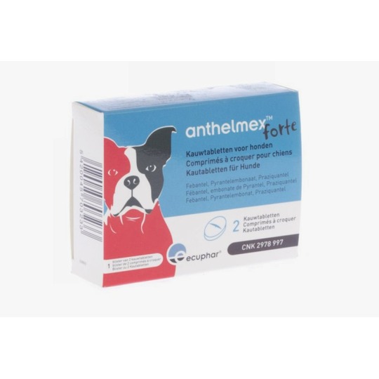 Anthelmex FORTE Kauwtabletten voor honden vanaf 30 kilo. Breedspectrum  Ontwormtabletten voor honden