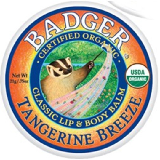 Badger Lip & Body Balm Tangerine Breeze 21gr. Lippenbalsam met olijfolie in een mooi blikje.        