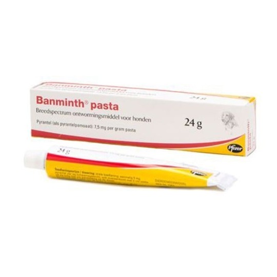 Zoetis Banminth Hond 24gr. Ontwormmiddel voor de hond, voor de behandeling van spoel- & haakwormen.