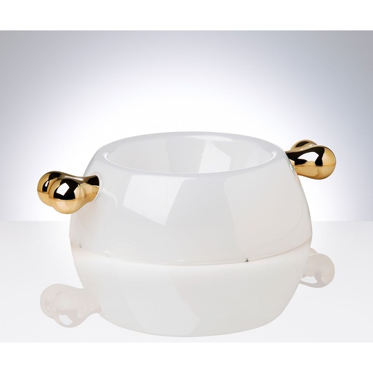 Bellomania Atrium Classic  Hondenbak Wit/Goud. Prachtige hondenbak in 3 maten.