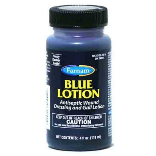 Farnam Blue Lotion 118ml. Lotion pour le mal de garrot et un pansement cicatrisant antiseptique.