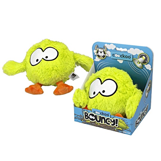 Coockoo Bouncy LIME. Bewegend hondenspeelgoed met fanfare trompet geluid .