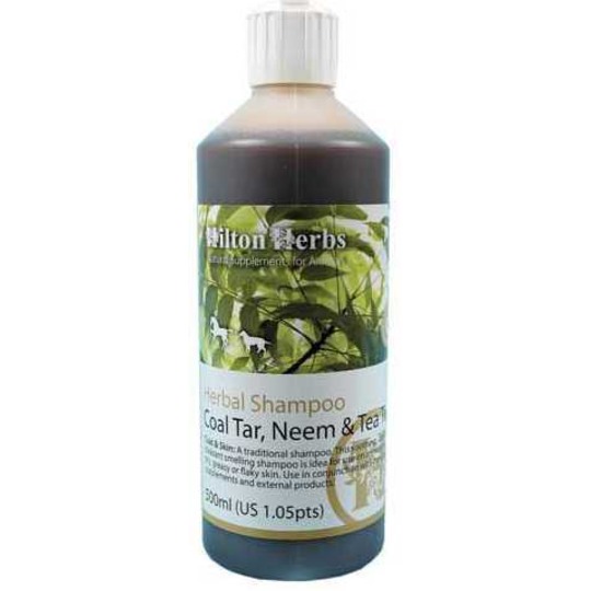 Coal Tar, Neem & Tea Tree shampoo. Voor paarden of honden met een doffe droge, vacht of schilferende