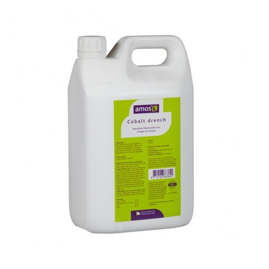 Amos Cobalt vitamin drench 2.5 ltr. In cobalt deficiency in sheep and cattle.