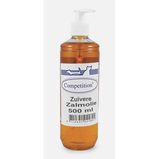 Competition Zalmolie Koudgeperst 500ml. Supplement voor honden en favoriet bij karpervissers. - kopie