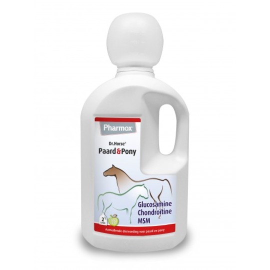 Pharmox Paard & Pony Glucosamine 2ltr. Siroop met appelsmaak met Glucosamine, Chondroitine en MSM .