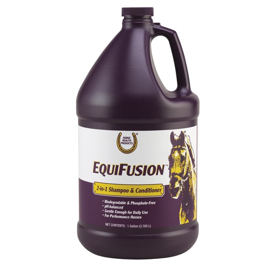 Farnam Equifusion 2 in 1 Shampoo. Met kokosnootolie, voor een schone, zachte en glanzende vacht.