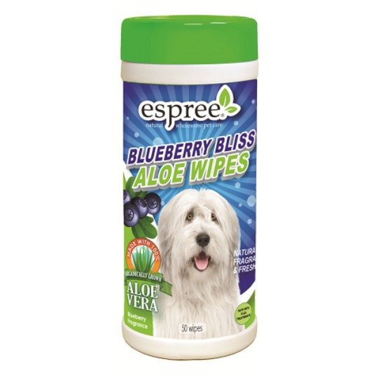 Espree Blueberry Bliss Wipes 50st. Voor vieze snoeten en vacht bij hond & kat.