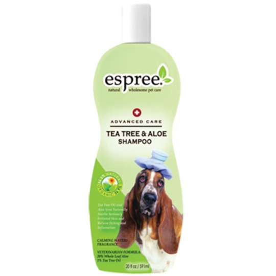 Espree Tea Tree & Aloe Shampoo 355ml. Bij dermatitis, jeuk, hotspots, irritatie door vlooienbeten ..