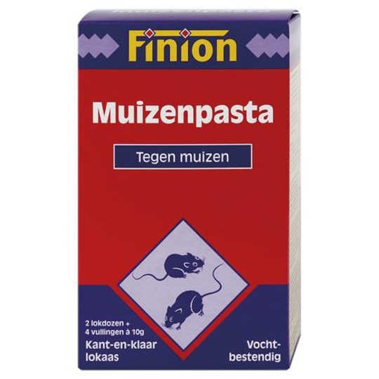 Finion Muizenpasta. Om muizen te doden vochtige ruimtes.