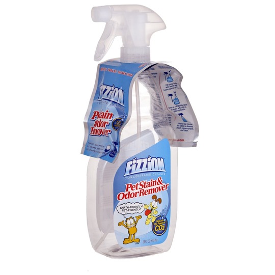 Fizzion Spray + 2 Tabletten. Verwijdert honden- en kattenurine, geuren en sproeien van katten.