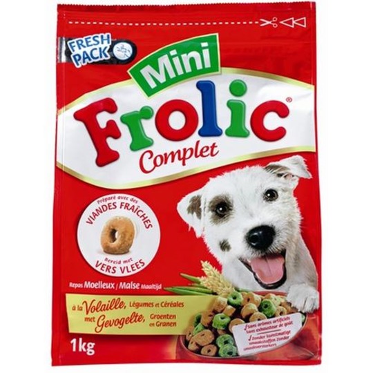 Frolic Complet Mini Aves 1kg. Como recompensa o comida completa.